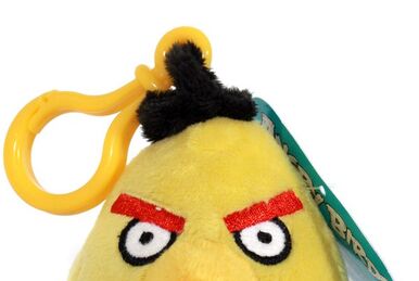 Angry Birds Bubbles Plush Bookbag Backpack Clip Yellow Orange Globe Doll  **NEW**