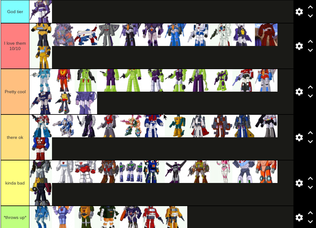 List of all on sale g1 transformers