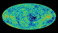 Map of cosmic microwave background radiation which fills the entire sky. Created by WMAP.