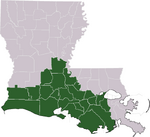 Acadiana parishes map