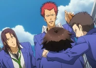 Araya y su pandilla molestando a Haru