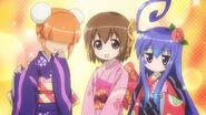 Hime, Tsumiki and Mayoi in their yukatas