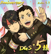 Celebratory art The Great Ace Attorney: Adventures's 5th Anniversary (by Kazuya Nuri)