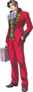 Full-body illustration (rookie prosecutor) Phoenix Wright: Ace Attorney - Trials and Tribulations (Turnabout Beginnings) (GBA version)