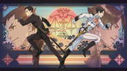 With Naruhodo in artwork seen at the end of The Great Ace Attorney 2: Resolve.