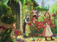 Looking on in shock as Kira pulls the petals off one of her flowers