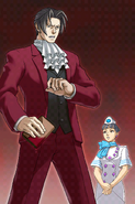 Just before restraining Miles Edgeworth