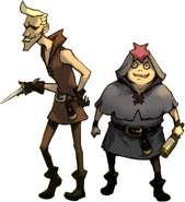 Full-body illustration (with Robbs) Professor Layton vs. Phoenix Wright: Ace Attorney