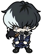 Simon Blackquill from Ace Attorney as a chibi.