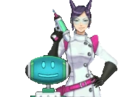 Аура держит пистолет