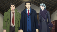 At Hazakura Temple's Inner Temple with Gumshoe & Franziska von Karma