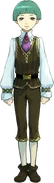Full-body illustration (disguised as a boy) Professor Layton vs. Phoenix Wright: Ace Attorney