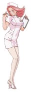 Full-body illustration (nurse uniform) The Art of Phoenix Wright: Ace Attorney