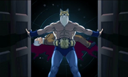 Damian's accurate Mood Matrix image of L'Belle entering the Forbidden Chamber dressed as the Amazing Nine-Tails in front of Rex Kyubi's corpse