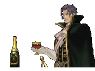 Держит чашу/говорит