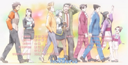Walking with the main cast in "Beautiful Days", the fourth ending