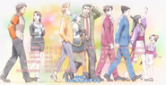 Walking with the main cast in "Beautiful Days", the fourth ending theme