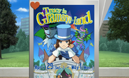 A promotional billboard for "Trucy in Gramarye-Land" in front of the Penrose Theater