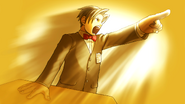 Defending Phoenix Wright during his class trial