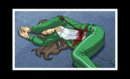 Constance Courte's dead body on the Outdoor Stage (Turnabout Academy)