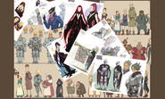 Assorted Professor Layton vs. Phoenix Wright: Ace Attorney concept art