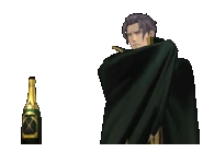 Закутан в плащ (поднял голову)/говорит