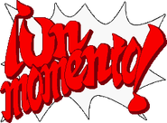 Spanish: "¡Un momento!" (lit. "One moment!")