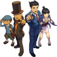 Главные персонажи Professor Layton vs. Phoenix Wright: Ace Attorney