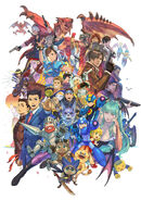 Capcom 40th anniversary art (by Kazuya Nuri)