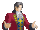 HDAAI Young Miles Edgeworth Confident Shrug.gif