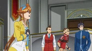 With Athena Cykes, Apollo Justice, and O'Conner when Cykes announces her intent to defend Woods