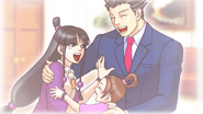 Reunited with Maya in the "good ending" of Farewell, My Turnabout