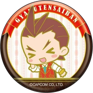 Super deformed-style art for Ace Attorney 15th anniversary badge