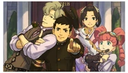 Happy Family.png (2.02 MB) With Herlock Sholmes, Ryunosuke Naruhodo, Wagahai, and Susato Mikotoba