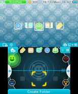 AA: Dual Destinies Mood Matrix theme. Top screen features an animated texture, while the bottom changes rapidly in a 1-2-3-1-2-3 pattern as the homescreen is navigated.