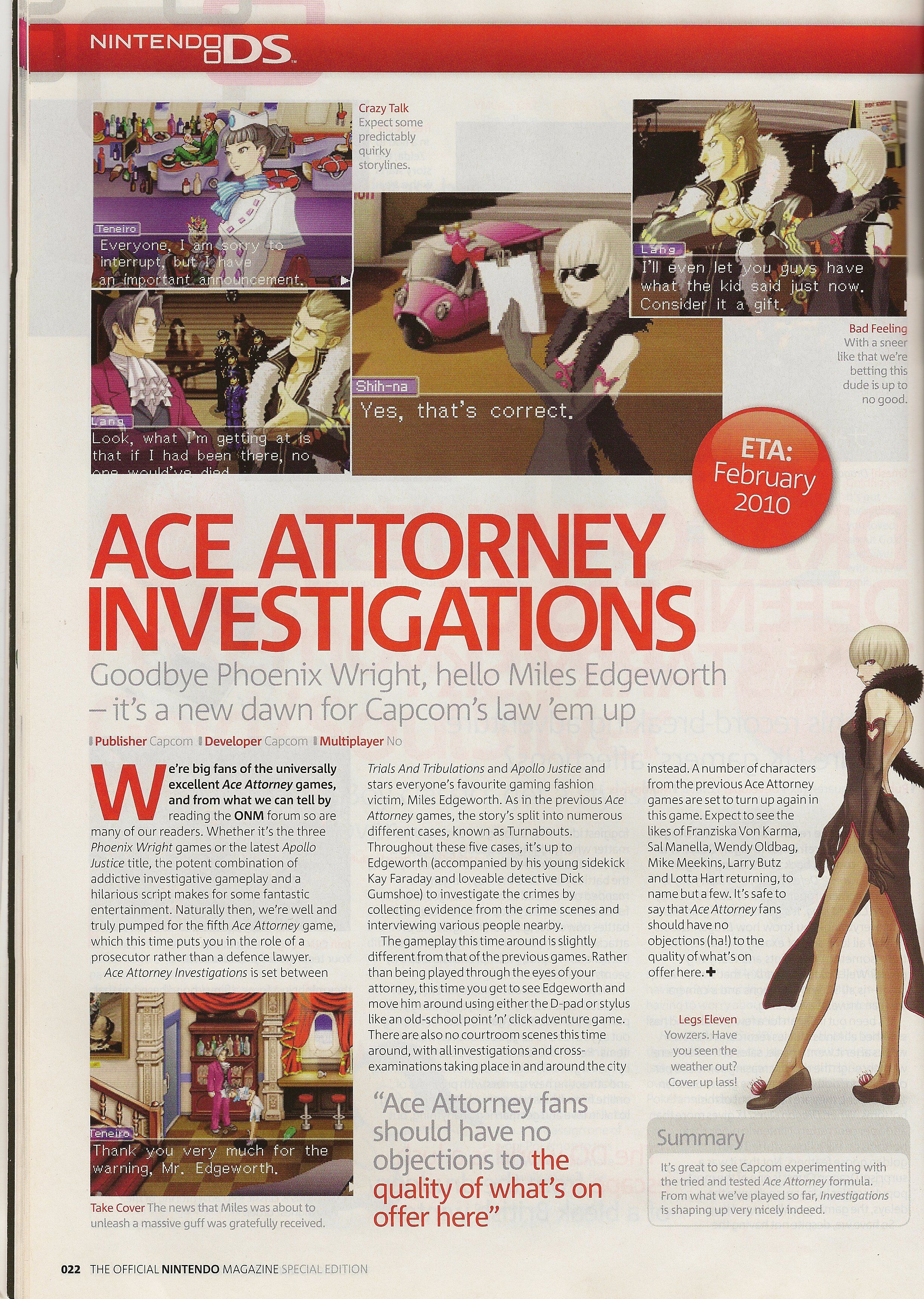 Meet the people behind Ace Attorney Investigations: Miles Edgeworth, 2010, News