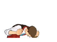 Apollo Justice (SoJ) - head smash 2.gif (6 KB) With head on defense's bench in despair