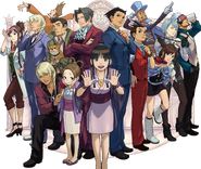 Рисунок к 10-летнему юбилею Ace Attorney* (на колонах)