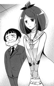 Momogaya alongside her manager.