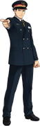 Full-body illustration (As a train station chief) Keikyu Railways Mystery Rally: Turnabout Whistle" collaboration campaign (2016)