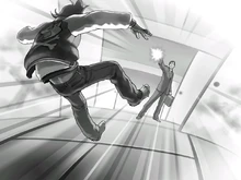 A Rivales family member shooting Wocky.