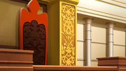 Judge's seat (closeup, facing the prosecution)