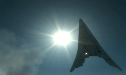 The  plummets after being shot down by the 