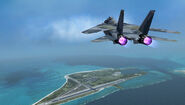 An F-14D over Midway Island