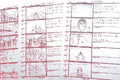 The storyboard for the cutscene of the "SLBM" destroying Saint Ark in Ace Combat 2
