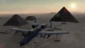 A-10A flies over the Egyptian pyramids