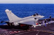 Rafale M01 on aircraft carier deck