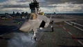 An Osean F-35C about to take off from an aircraft carrier