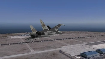 Su-37 aureliano del Escuadrón Gryphus sobrevolando la Base Aérea de Aubrey.