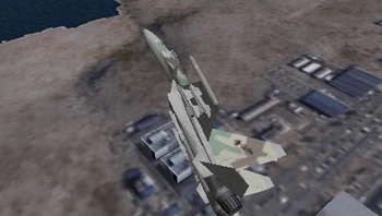 Su-37 aureliano del Escuadrón Gryphus sobrevolando la Base Aérea de Aubrey.